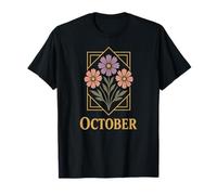October Cosmos Marigold Birth Flower Fall Women Men Kids T-Shirt