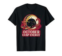 October Cusp Energy Zodiac Astrology Signs Libra Scorpio Value Graphic T-Shirt, Men, Black, L