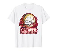 October Cusp Energy Zodiac Astrology Signs Libra Scorpio Value Graphic T-Shirt, Men, White, L