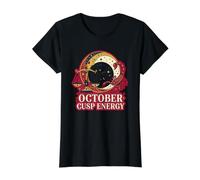 October Cusp Energy Zodiac Astrology Signs Libra Scorpio Value Graphic T-Shirt, Women, Black, S