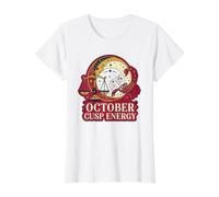 October Cusp Energy Zodiac Astrology Signs Libra Scorpio Value Graphic T-Shirt, Women, White, XL