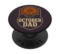 October Dad Cosmos Marigold Flower Autumn Birthday PopSockets Adhesive PopGrip