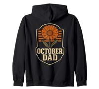 October Dad Cosmos Marigold Flower Autumn Birthday Zip Hoodie