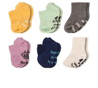 October Elf Newborn Non-Slip Toddler Socks Anti Skid Slipper Socks with Grippers Baby Boy Quote Socks Pack of 6 (MixH(0-3Months))