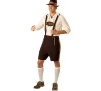 October Festival Costume for Men Oktoberfest Costumes Fancy Bavarian Man Costume Men's Casual Fashion Fitting Beer Festival Suspender Top & Hat Brown