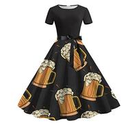 October Festival Costume Mens Maid Cosplay Bavarian Traditional Bavarian Oktoberfest Women Sale Clearance Short Sleeve Knee Length Retro A Line Flared Swing Formal Prom Party Dress