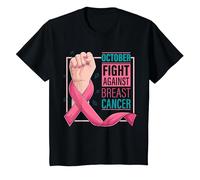 October Fight Against Breast Cancer T-Shirt, Youth, Black, Large