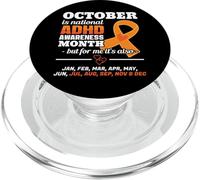 October Is ADHD Awareness Month National Orange Ribbon Gift PopSockets PopGrip for MagSafe