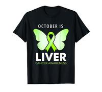 October Liver Cancer Month Butterfly Liver Cancer Awareness Value Graphic T-Shirt