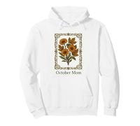 October Mom Cosmos Marigold Framed Fall Birth Flower Pullover Hoodie