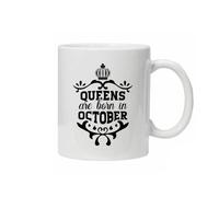 October Queen Birthday Mug - Perfect for The Office or Home - Boxed Ready for Gifting - Drinkware, Ceramic Printed to Order by MWgiftsUK
