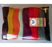 October Set* Pure Wool Tops for Needle and Wet Felting, Packs of 30, 60 and 90 Grams (90 g)