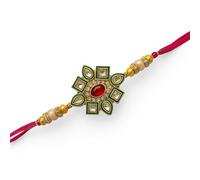 October Spice Handmade Rakhi for Brother - Traditional Indian Rakhi for Brother with Elegant Design - Unique Gift for Rakshabandhan Festival - Celebrate Bond of Love with Best Rakhi, One Size, Acrylic