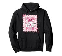 October We Wear Pink Breast Cancer Ghost Coquette Halloween Pullover Hoodie