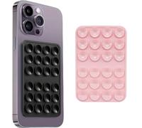 Octobuddy Silicone Suction Phone Case Mount, Hands-Free, Strong Grip Holder for Selfies and Videos, 2Pack BLACK + PINK, Non Slip Suction Cup, Sticky Phone Stand, Compatible with iPhone, Samsung, Max