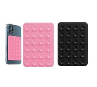 Octobuddy, Silicone Suction Phone Case, Suction Phone Case Adhesive Mount | Hands-Free Shower Phone Holder | Suction Cup Phone Mount For Kitchen Bathroom, Black + Pink