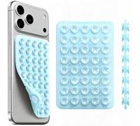 Octobudy Silicone Sticky Grip Suction Cup Phone Mount - Double Sided, Higher Suction Power Holder for Hands-Free Selfies & Videos,Silicone Phone Sticky Grip Compatible iPhone Android（Blue）