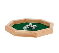 Octogonal Dice Throwing Tray: Premium Wooden Box with Felt Interior, Portable Mat, Quiet Dice Launching and Durable Holder | Compact Accessory for Month Games