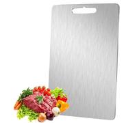 Octonyluck Titanium Chopping Board, Stainless Steel Chopping Board with Handle, Double Sided Food Grade Chopping Board, Titanium Chopping Boards for Kitchen, Meat, Bread, Vegetables, Fruit Cutting