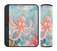octopodes Hiding in The Coral Reef car seat Strap Pads,Protects Your Neck and Shoulders,Seatbelt pad for SUV Airplane Van accesorios para carro 2 Pack