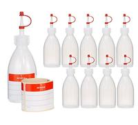 Octopus 10 x 100ml LDPE Squeeze Bottles - Professional Lab Set with Precision Dosing Tips & Leak-Proof Caps - BPA-Free Food Grade Containers for Kitchen, Crafts, Oils & Hobby