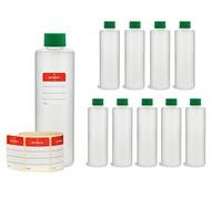 Octopus 10 x 250 ml plastic bottles, plastic bottles, empty plastic bottles made of HDPE with green screw caps, empty bottles chemical resistant.