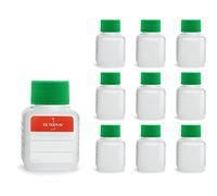 Octopus 10 x 50 ml plastic bottles, HDPE plastic bottles with green screw caps, empty bottles with green screw caps, square bottles incl. 10 labels