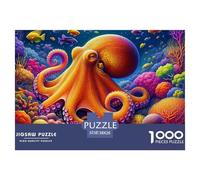 Octopus 1000 Jigsaw for Adults Challenging Beautiful Decoration Puzzle Colourful Challenging Animal Theme Brainteasing Adults Jigsaw Puzzle 38x26cm/1000pcs Educational Games