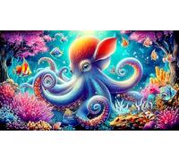 octopus 1000 Piece Challenging Puzzles Puzzle for Adults Recycled Paper Fun and Challenging Family Game Great Gift Idea 70x50cm/1000pcs