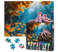 Octopus 1000 Piece Jigsaw Puzzles for Adults Ocean Sea Life Art Challenge | finished size: 50x70cm, puzzles with letters on back, suitable holiday gifts for boys, puzzle games for family gathering