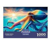 Octopus 1000 Piece Marine Animals Jigsaw Puzzle for Adults Educational Challenge for Challenging Family Activity Games Colorful Hard Puzzle for 52x38cm/1000pcs Family Decorations