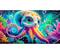 octopus 1000 Piece Puzzle Educational Game Challenge Recycled Paper Fun Present & Activity for Home for Adults and Kids Age 12 Years + 38x52cm/1000pcs