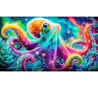 octopus 1000 Piece Recycled Paper Puzzle Game Challenging Puzzles Fun Present & Activity for Home for Adults and Kids Age 12 Years + 70x50cm/1000pcs