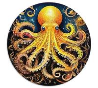 Octopus 1000 Piece Round Jigsaw Art for Adults & Kids Adults Amily Game Creative for Travel Gifts,Present 1000pcs (67.5x67.5cm)