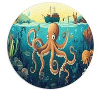 Octopus 1000 Piece Round Puzzles for Kids And Adults Gift for Family Colorful for Creative for Teenagers And Adults 1000pcs (67.5x67.5cm)