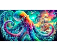 octopus 1000 Pieces Jigsaw Puzzles for Adults Challenging Game Jigsaw Puzzle Home Decoration for The Whole for Women, Gifts for Men 38x26cm/1000pcs