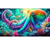 octopus 1000 Pieces Jigsaw Puzzles for Adults Educational Games Jigsaw Puzzle Home Decoration for The Whole for Women, Gifts for Men 75x50cm/1000pcs