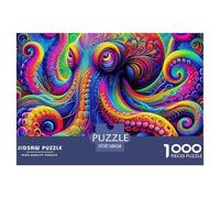 Octopus 1000 Pieces Jigsaw Puzzles For Adults Educational Games Stress Relieving Entertainment Cultivate The Spirit of Teamwork for Men, Women, Elders, Seniors 38x26cm/1000pcs