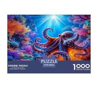 Octopus 1000 Pieces Jigsaw Puzzles with Paper Art Perfect for Relaxation for Enthusiasts Educational Games 38x26cm/1000pcs