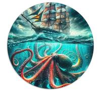 Octopus 1000 Pieces Jigsaws Creative Arts Circular Puzzle Jigsaw Puzzles for Adults And Kids Challenging & EducationalArt 1000pcs (67.5x67.5cm)