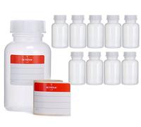 Octopus 10x 250 ml LDPE Wide-Mouth Bottles with Screw Caps - Empty Chemical & Laboratory Storage Containers for Kitchen or Hobby