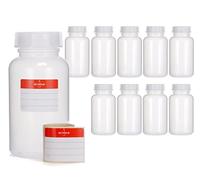 Octopus 10x 500 ml LDPE Wide-Mouth Bottles with Screw Caps - Empty Chemical & Laboratory Storage Containers for Kitchen or Hobby