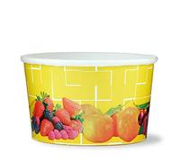 Octopus 200x ice Cream Cup, Cardboard ice Cream Cup, Fruit Cup with a Filling Capacity of 260 ml for 2 Scoops of ice Cream