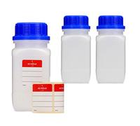 Octopus 3 x 350 ml wide mouth bottles with screw top, chemical bottle, laboratory bottle