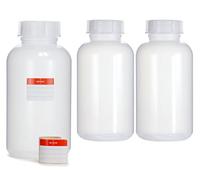 Octopus 3x 2000ml Wide Neck Bottles | LDPE Plastic 2 Litre Empty Chemical Bottles with Screw Caps | Leak-Proof Laboratory Storage Containers for Home, Lab & Workshop