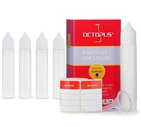 Octopus 5 x 30 ml synthetic bottles, plastic bottles made of LDPE with white dropper caps, e.g. for e-liquids/e-cigarettes