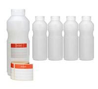 Octopus 5 x 500 ml squeeze bottles, dosing bottles with hinged lid and silicone opening, ketchup bottles or sauce bottles, incl. labels