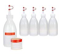 Octopus 5x 250 ml LDPE plastic bottle squeeze bottle laboratory bottle garnish bottle plastic bottle spray bottle with dosing tip or drip cap for kitchen, laboratory or hobby