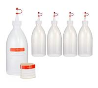 Octopus 5x 500 ml squeeze bottles, spray bottles made of LDPE with drip cap, garnish bottles, decoration bottle for kitchen, hobby or laboratory
