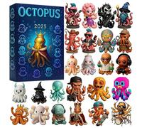Octopus Advent Calendars 2025, 24 Days Octopus Ornaments Christmas Countdown Calendar, Funny Marine Life Pendant Advent Calendars Including Musician, Royal, And Alien Octopuses